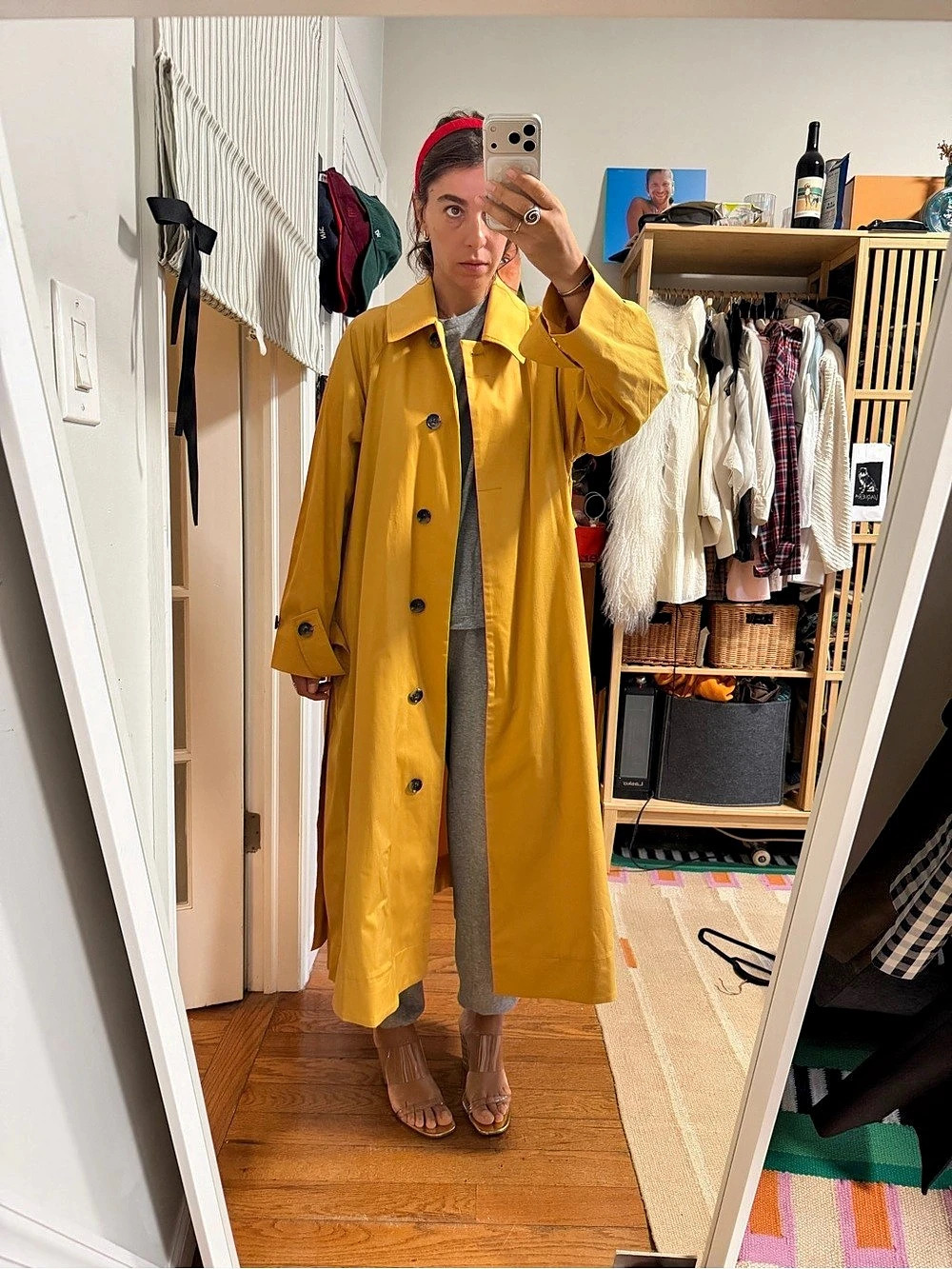 New COS Yellow Trench Coat , Size - 38